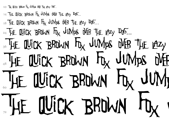 Anderson The Mysteron font waterfall